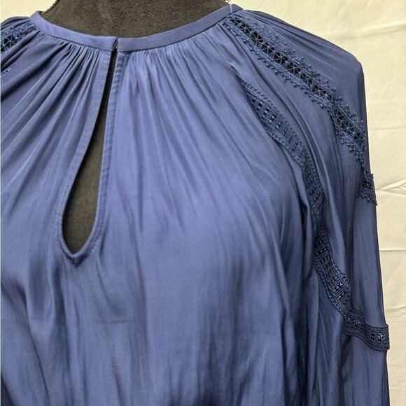 Ramy Brook Belted Long Sleeve Dress Navy - Picture 11 of 12